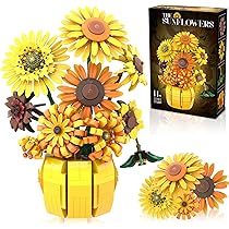 Flowers Sunflower Building Sets for Adult, Van Gogh Sunflowers